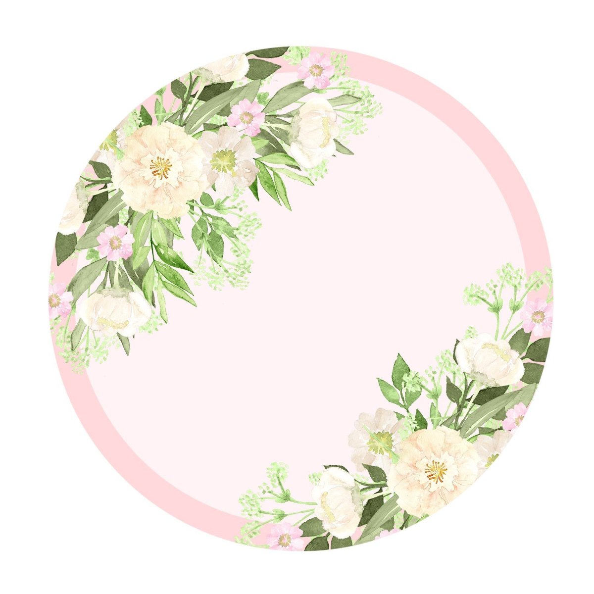 Круглые наклейки с цветами