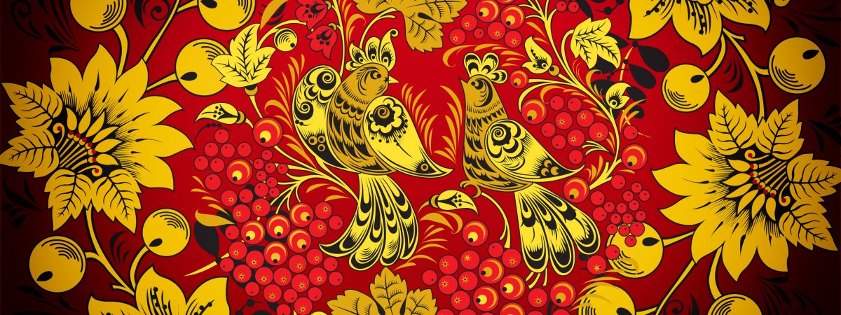 Жар птица Хохлома вектор