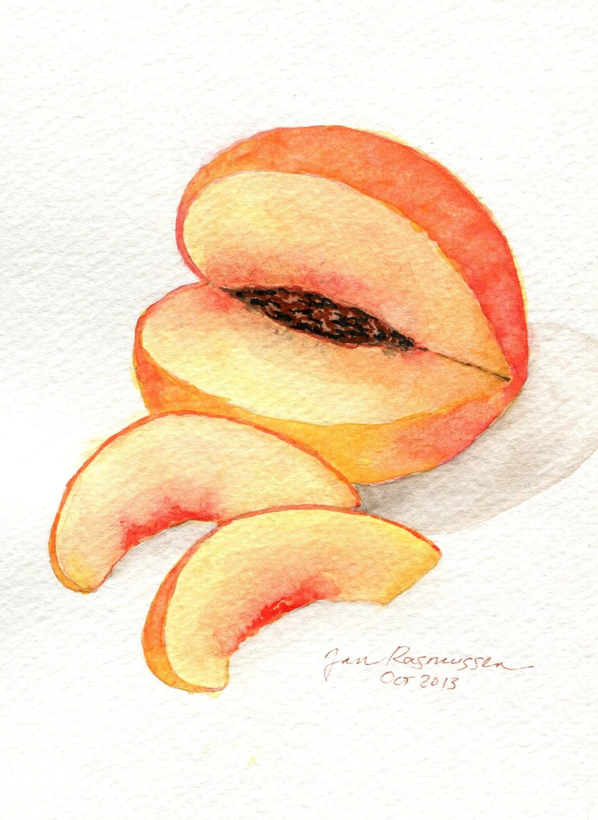 Рисование фруктов акварелью