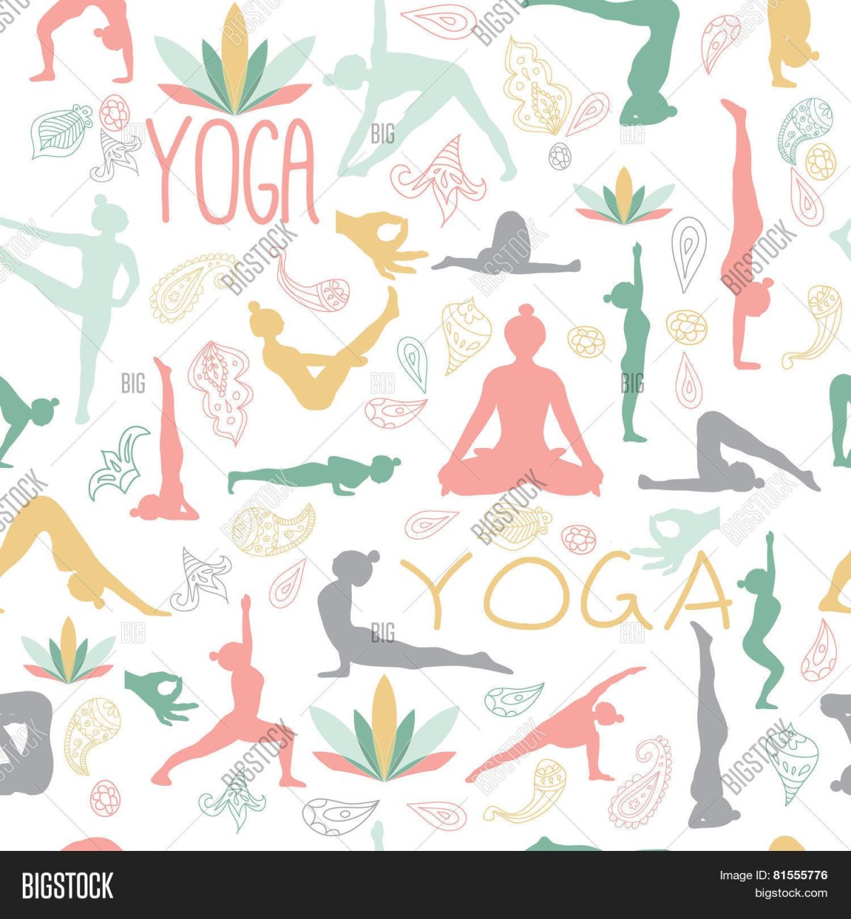 Нарисованная девушка в позе лотоса