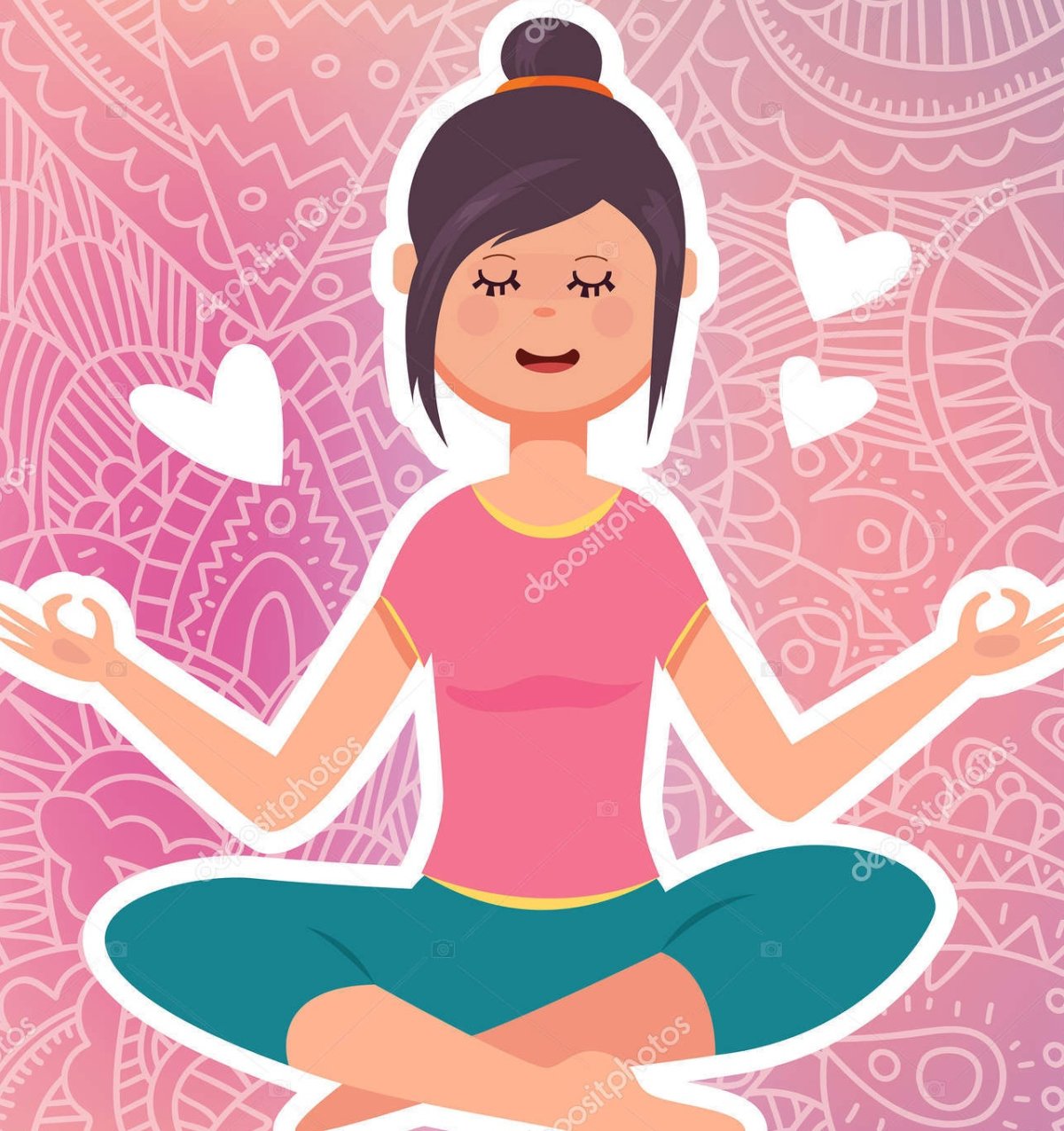 Занятия йогой иллюстрация