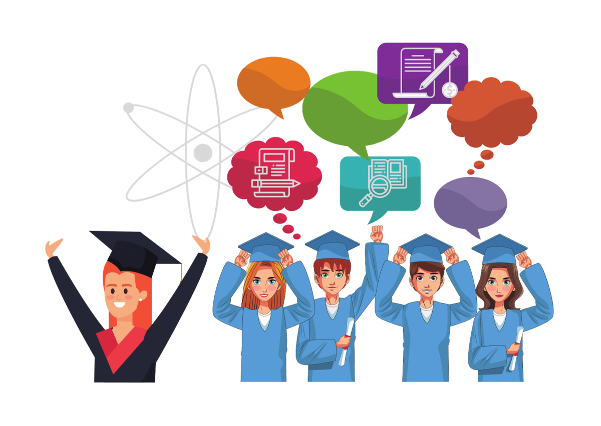 Студенты в мультяшном