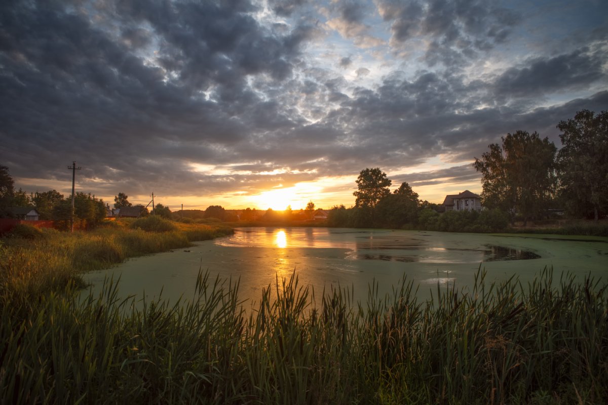 Закат в деревне