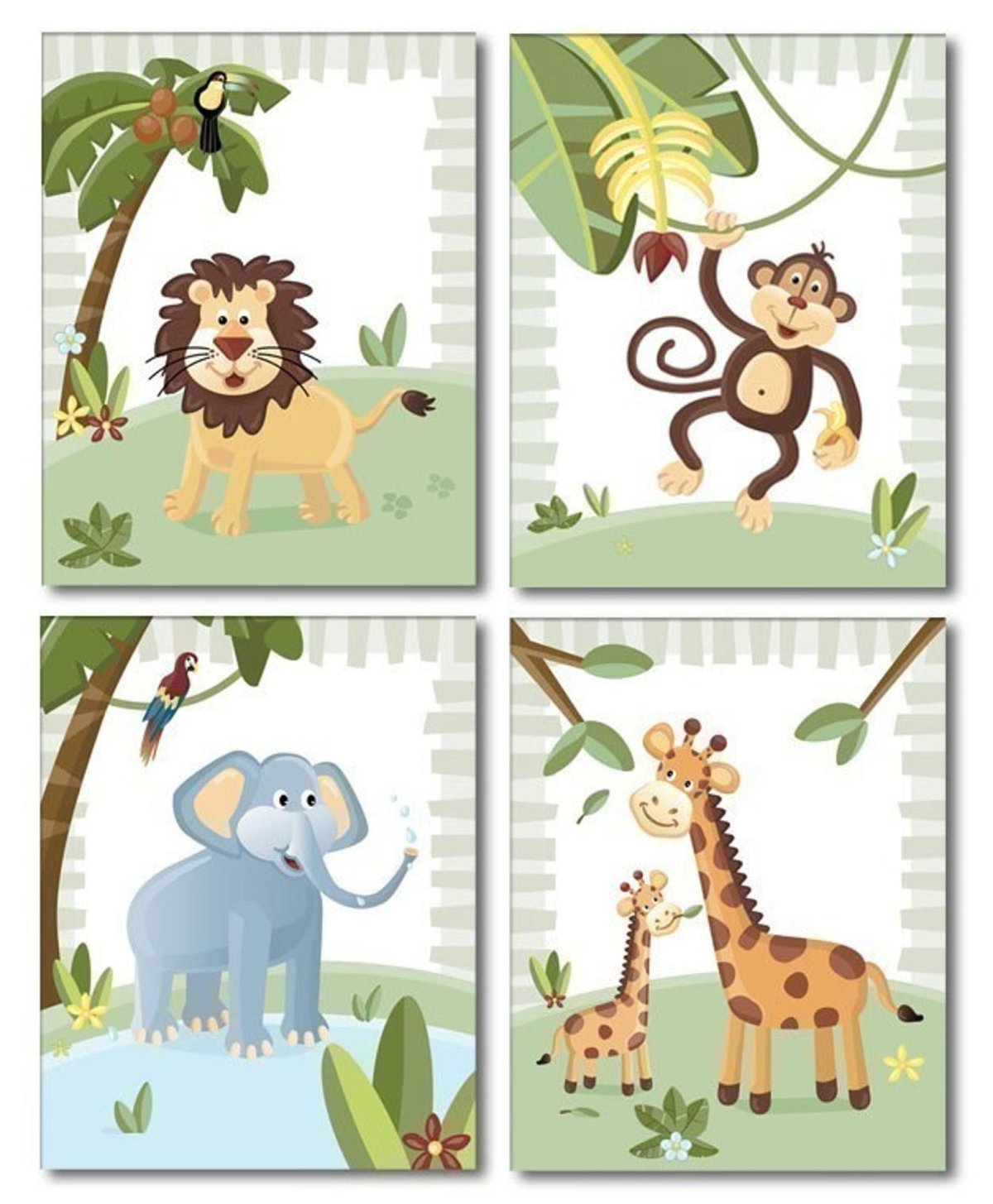 Животные джунглей карточки