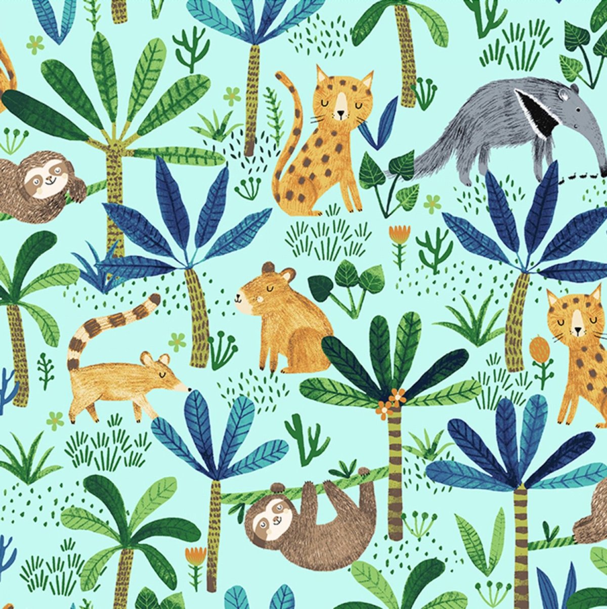 Принт животные джунгли