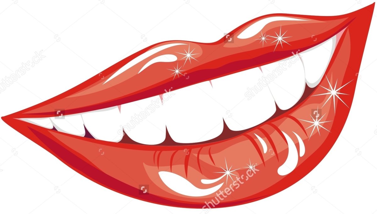 Улыбка с зубами на белом фоне