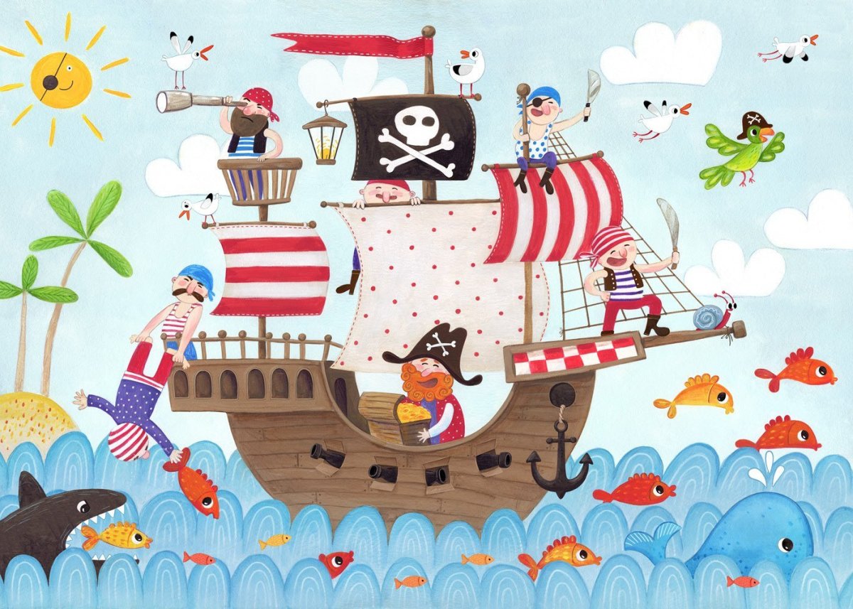Пиратский фон детский
