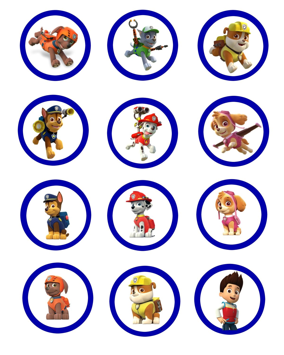Наклейки Щенячий патруль на капкейки