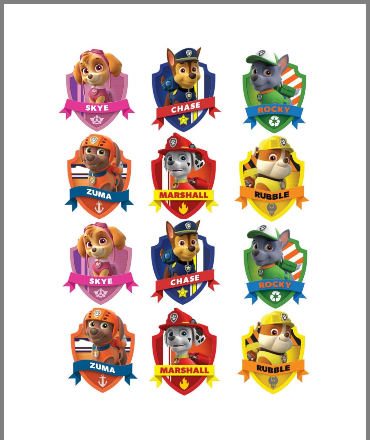 Щенячий патруль распечатка на капкейки