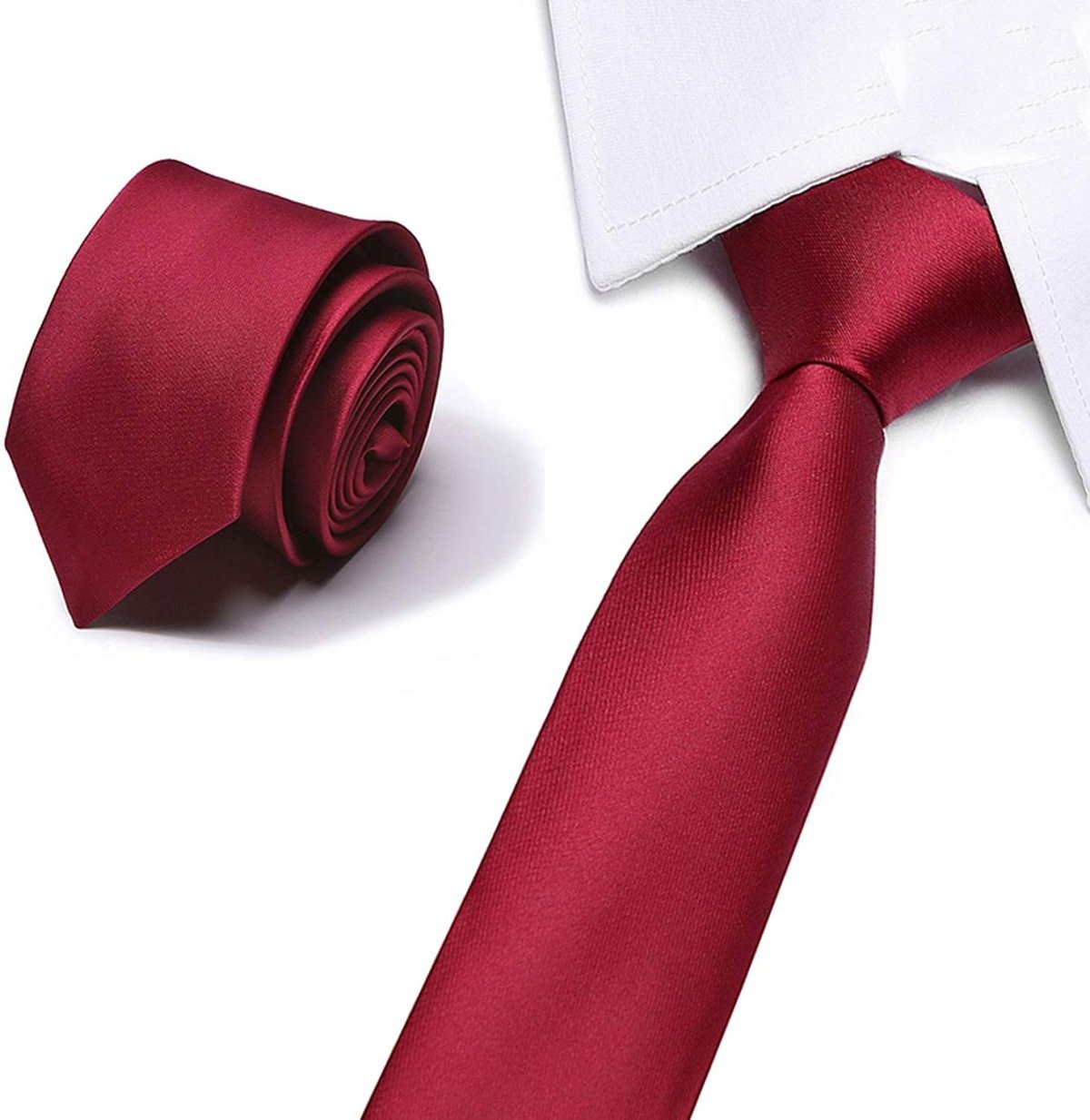 Темно красный галстук