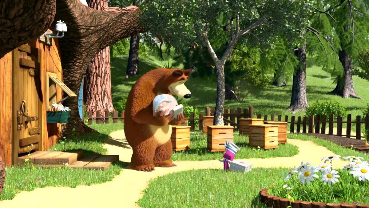 Маша и медведь заяц с морковкой