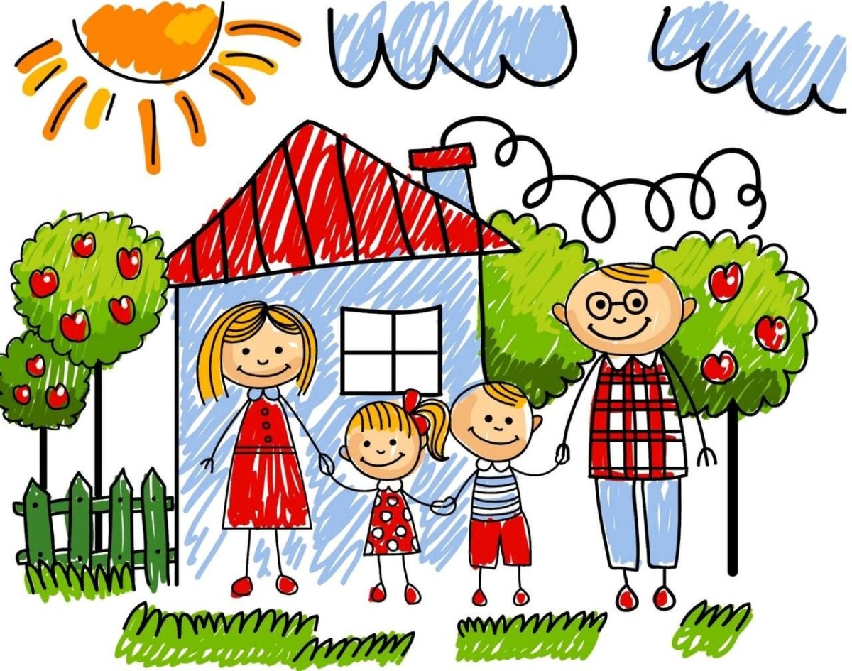 Счастливая семья рисунок