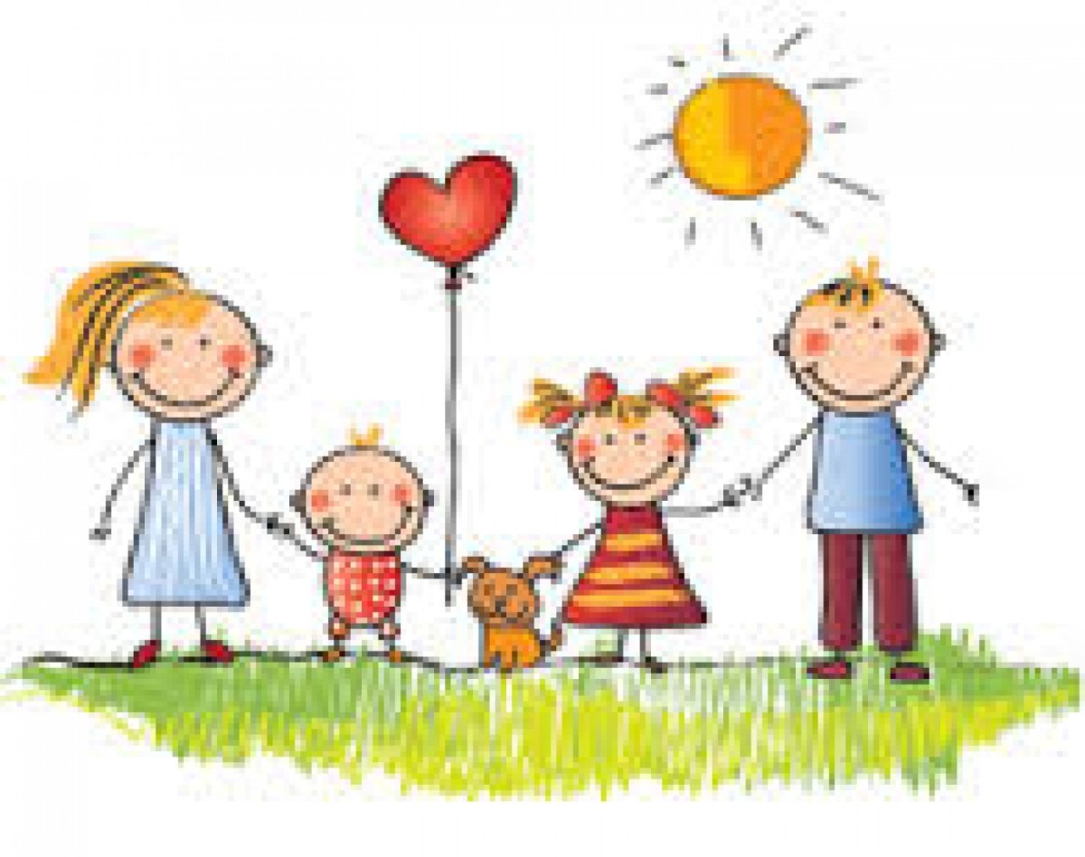 Дети и родители нарисовано