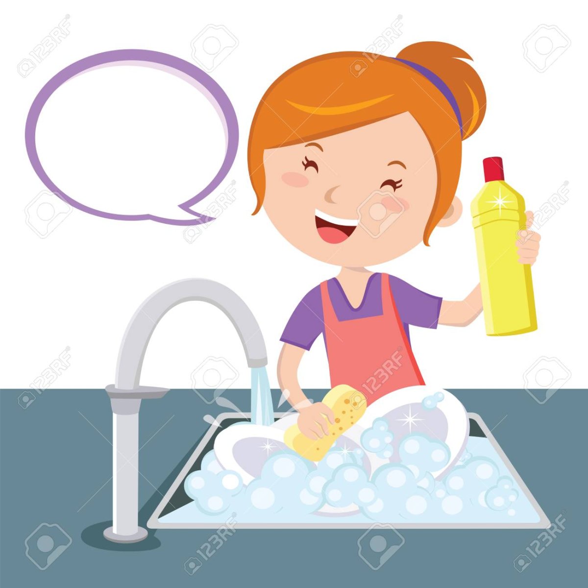 Клипарт для детей мытьё посуды