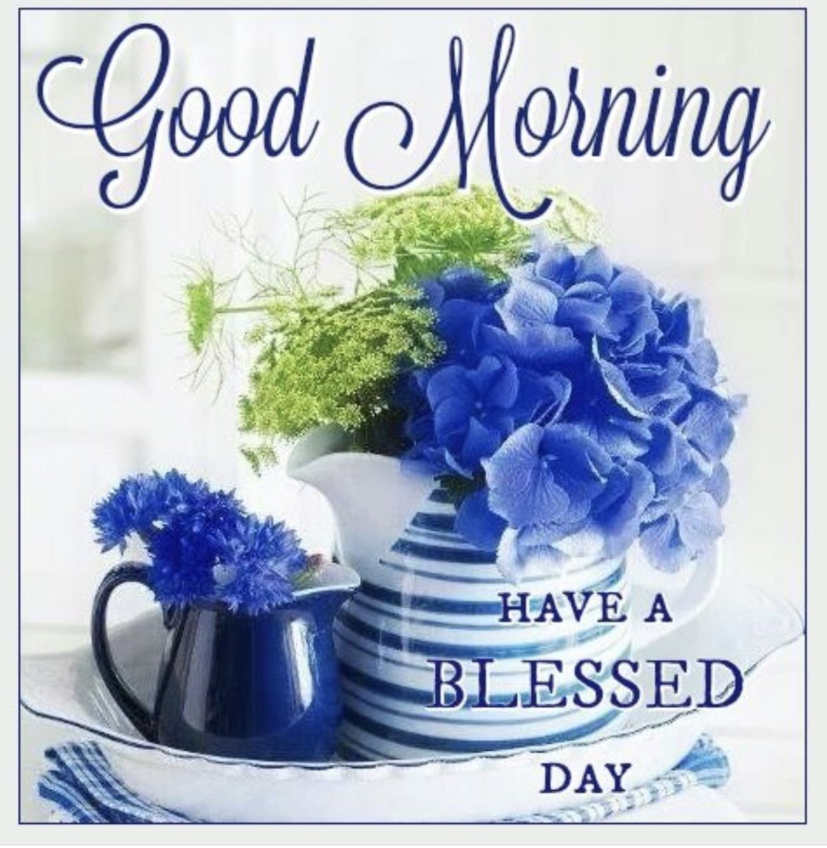 Доброе утро синие цветы