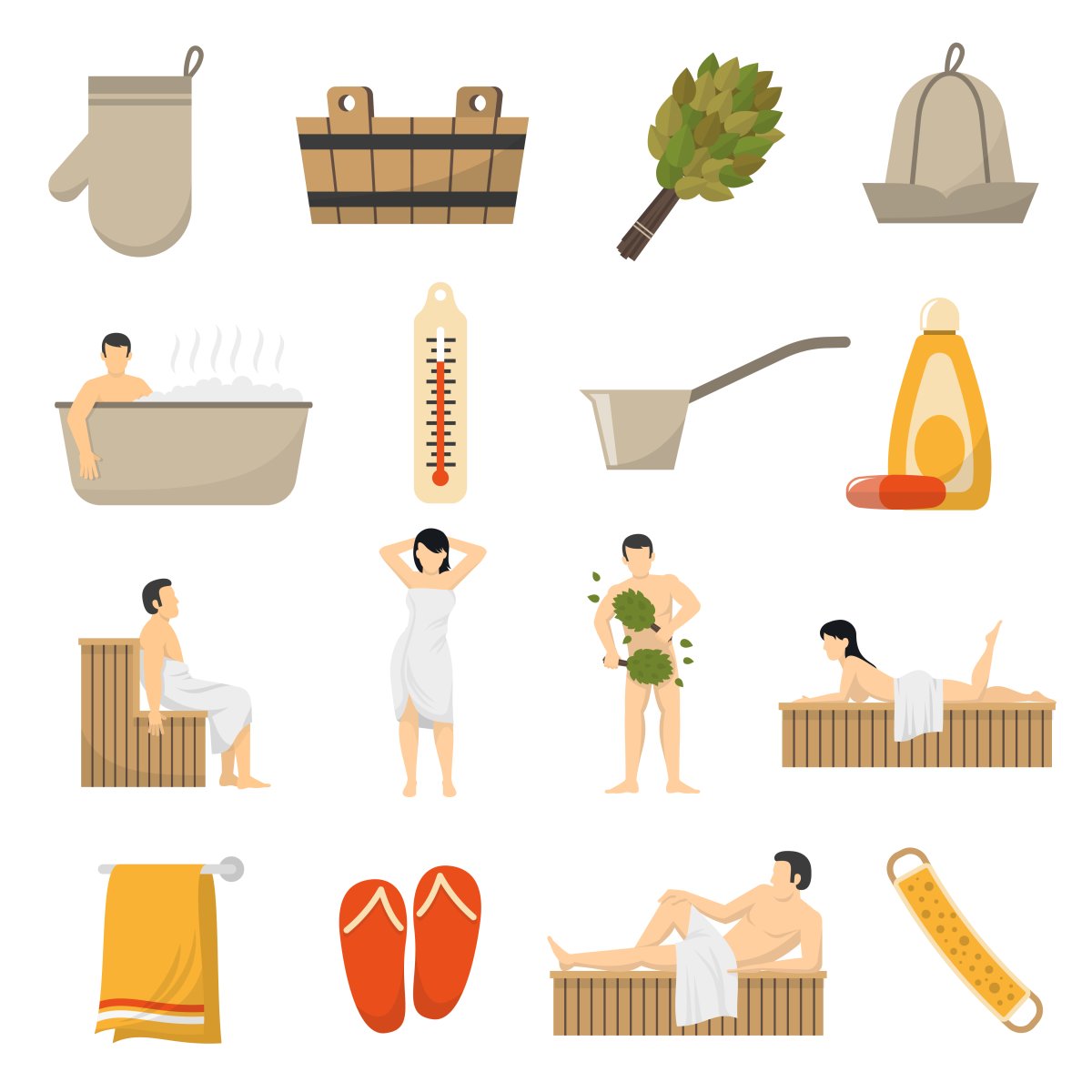 Сауна в векторных иллюстрациях