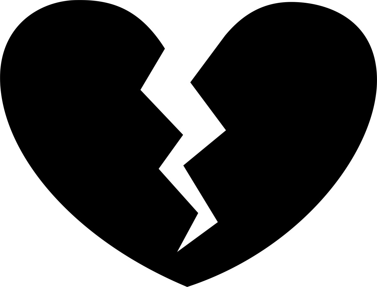 Разбитое сердце с надписью