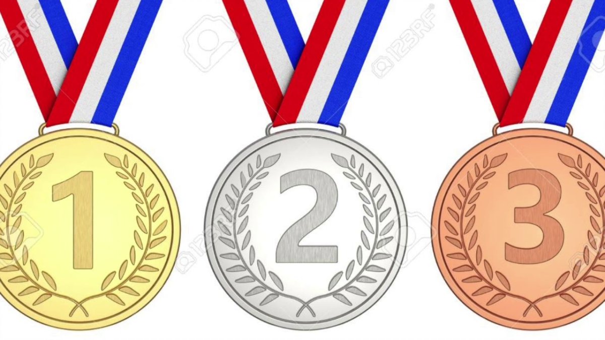 Медаль на белом фоне настоящая