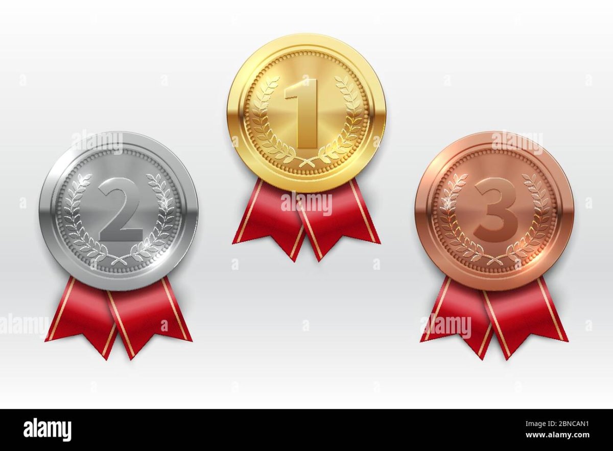 Золотая серебряная и бронзовая медаль