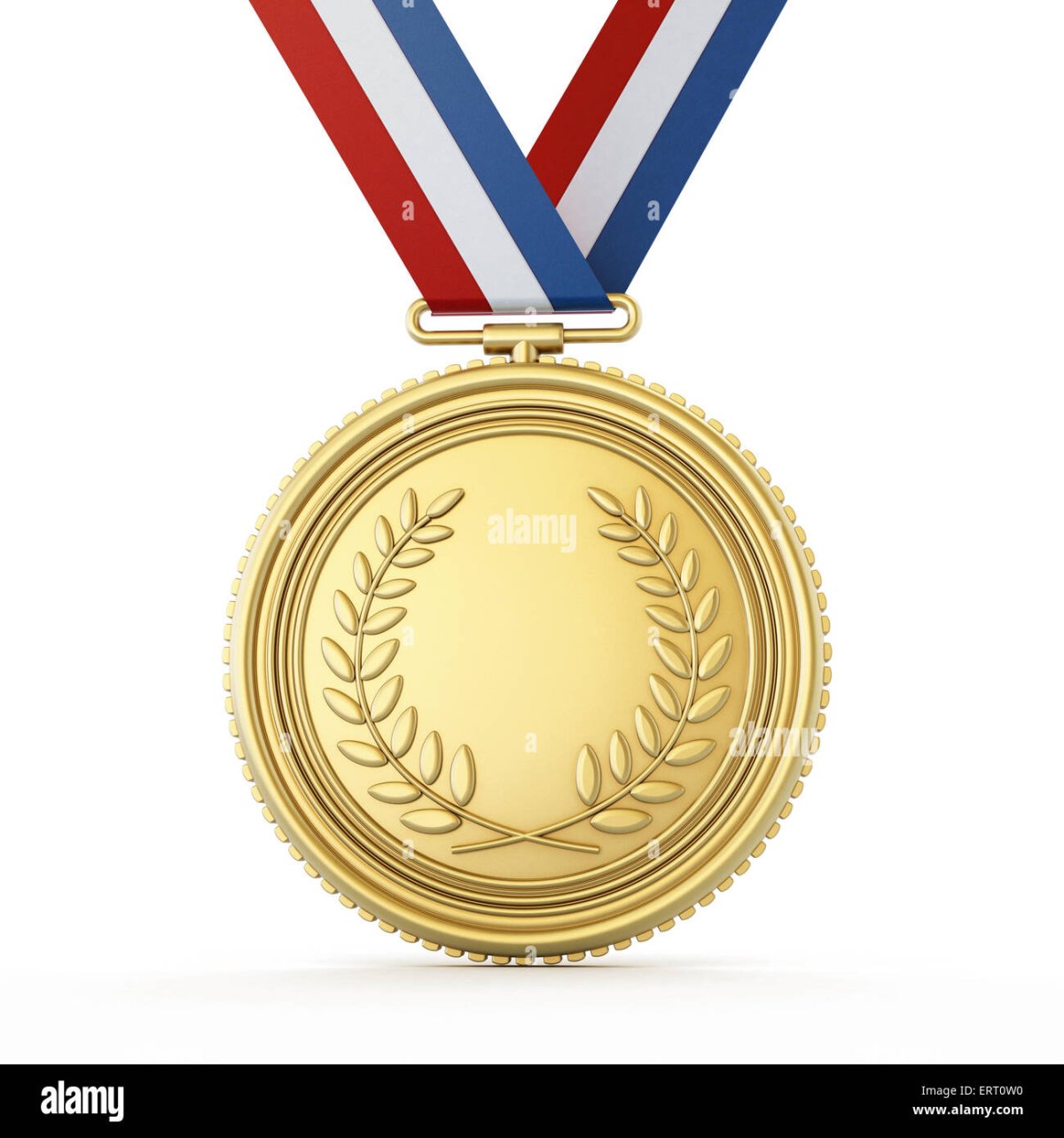Золотая медаль на белом фоне