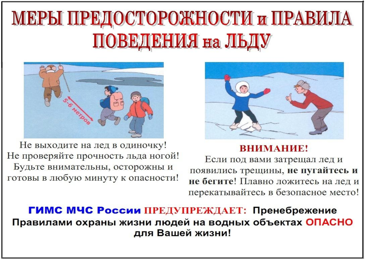 Меры предосторожности на льду
