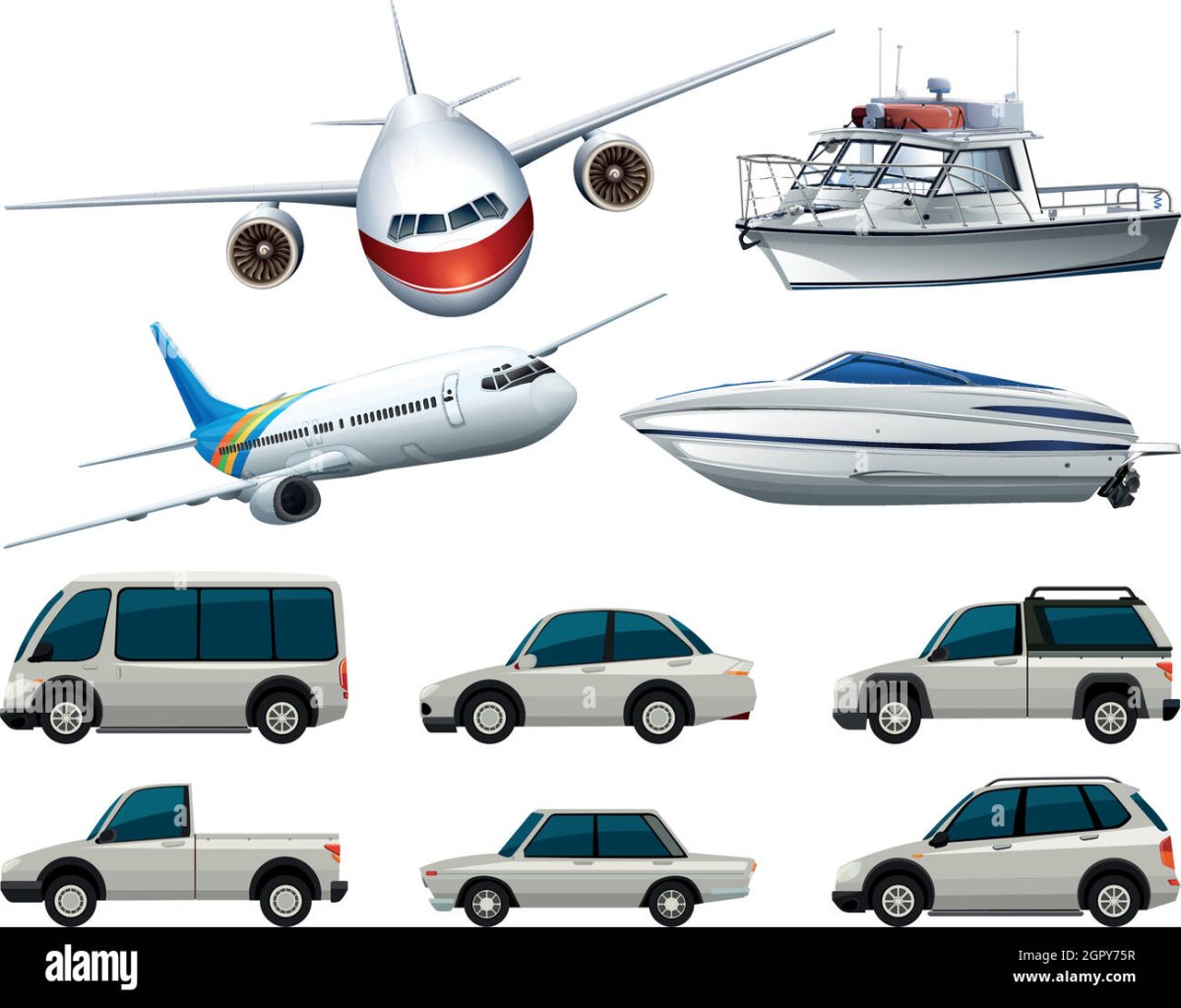Транспорт на белом фоне
