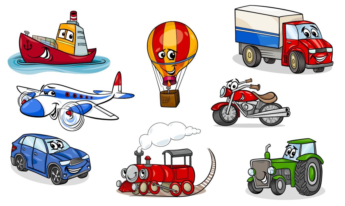 Детская картина с транспортом