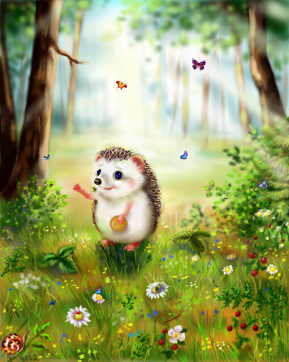 Иллюстрации ежиков Ирины Глущенко