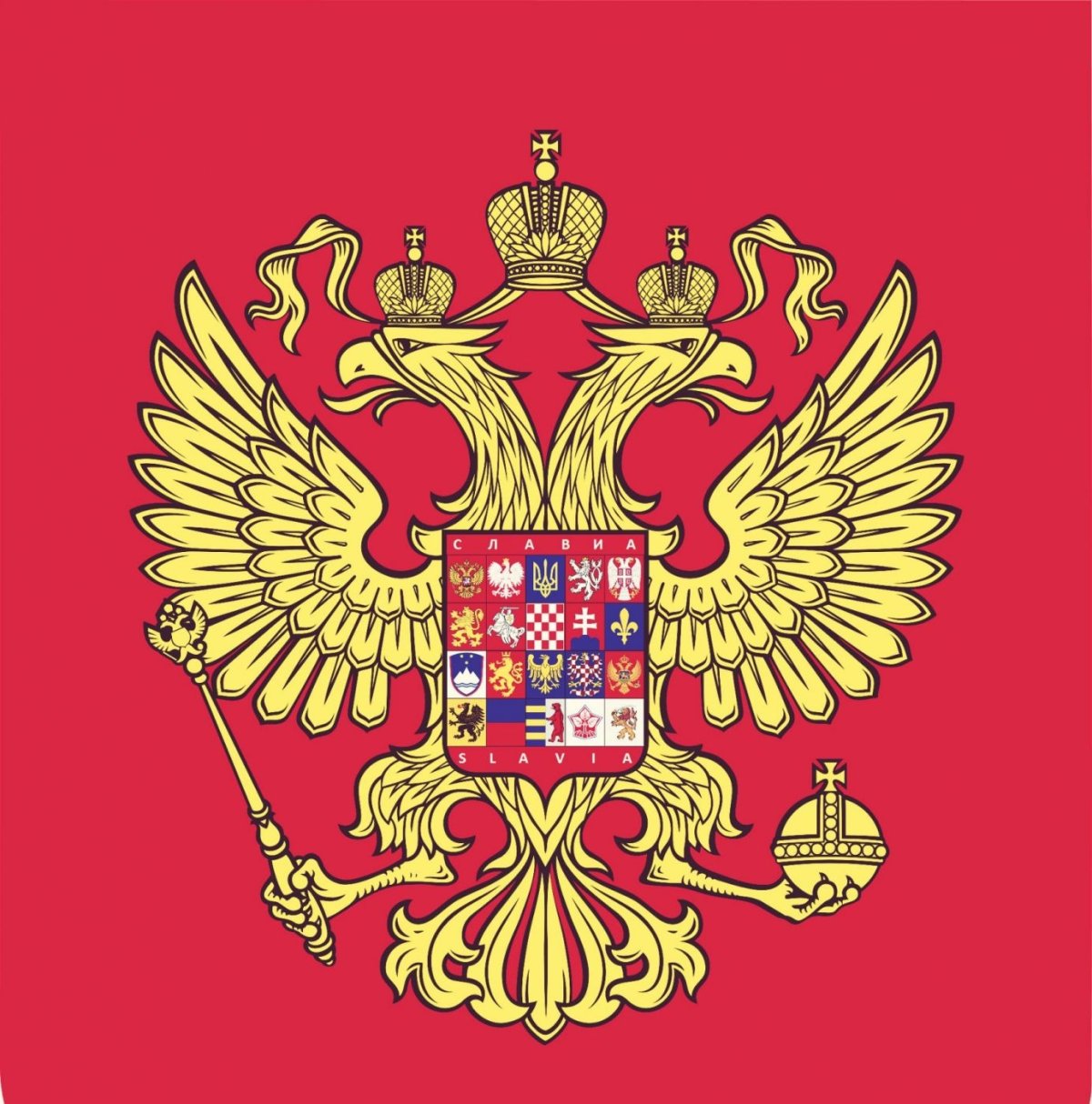 Российский флаг с гербом Пестречинского района