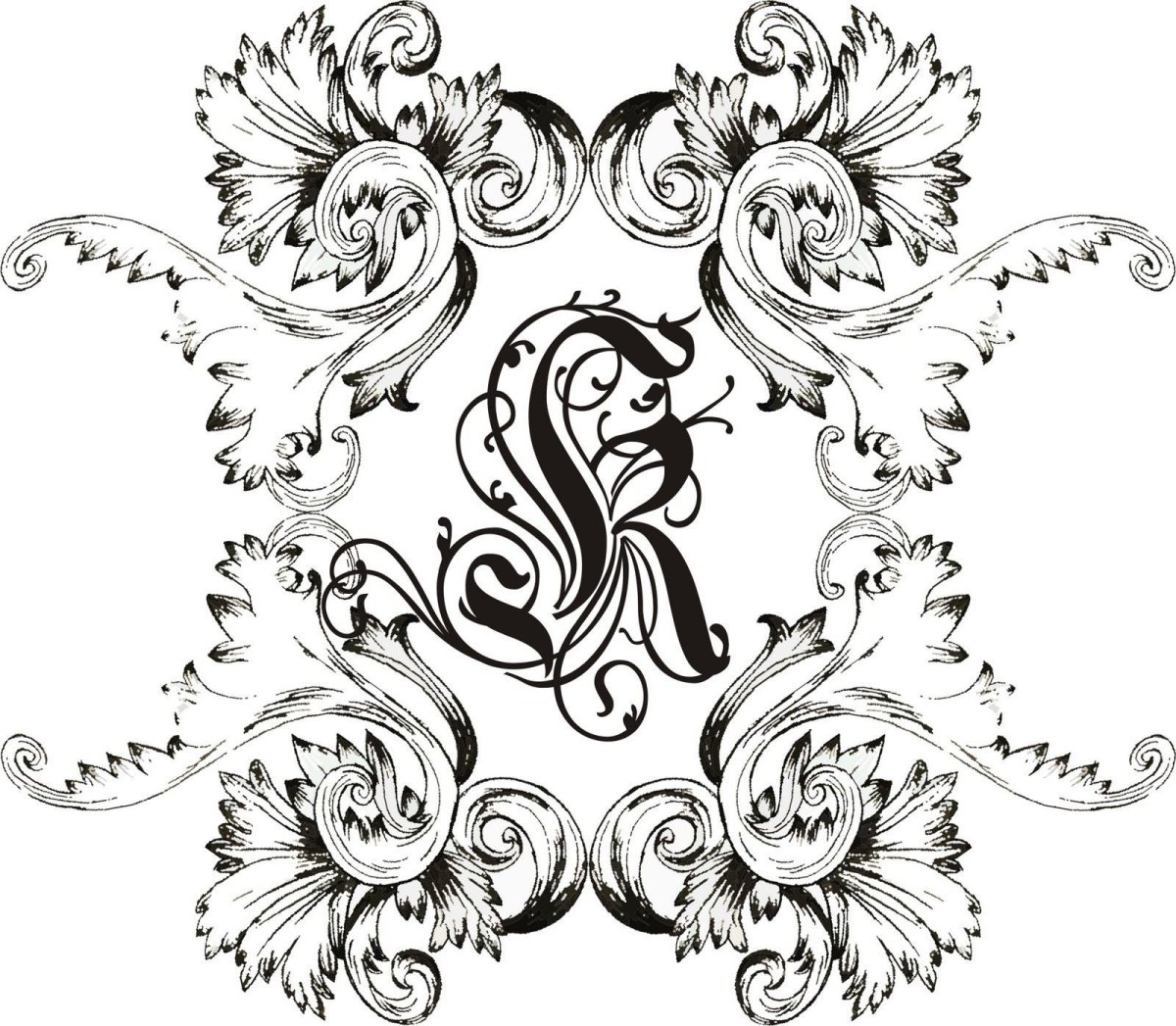 Монохромные рисунки для декупажа