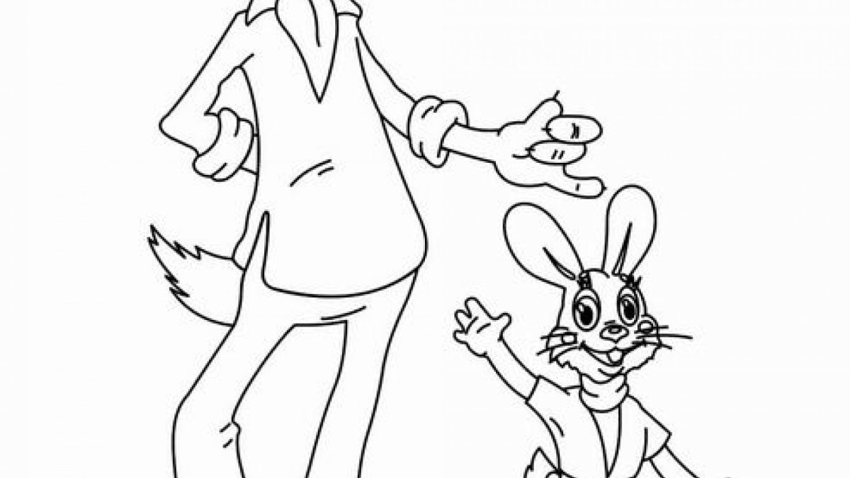 Заяц и волк ну погоди разукрашки