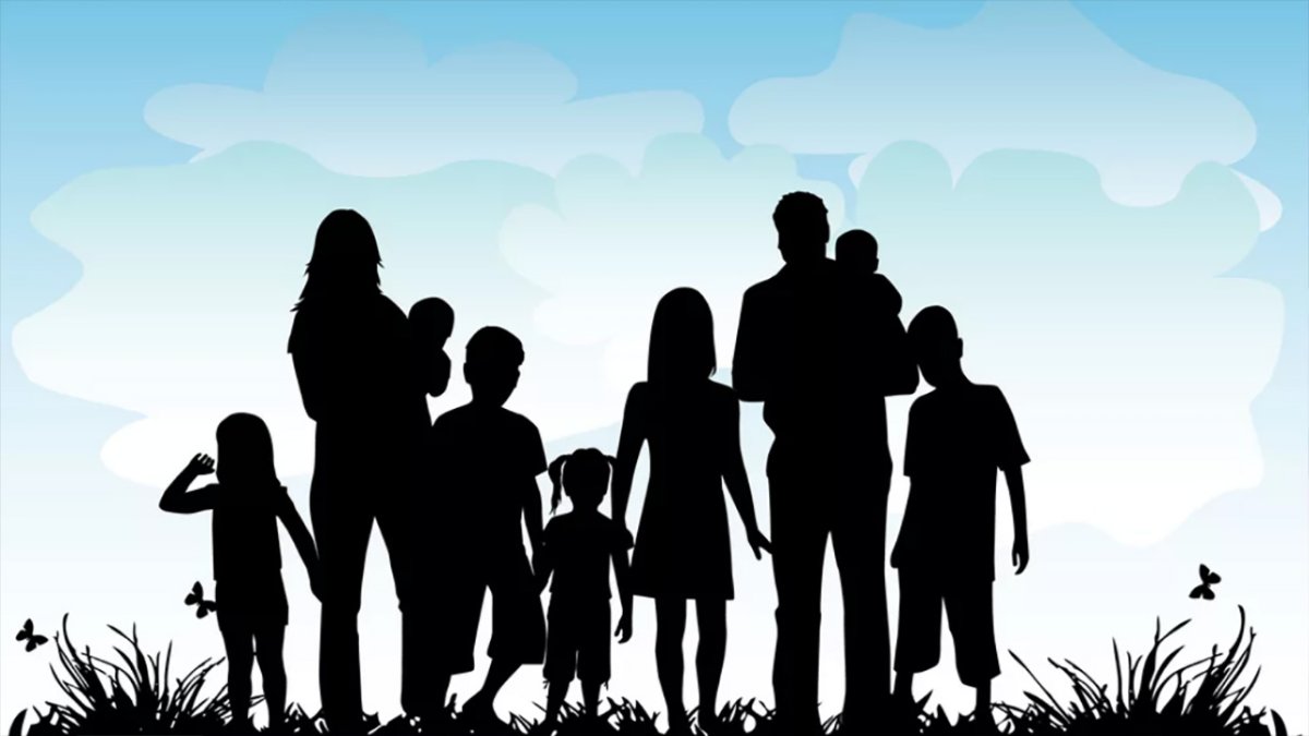 Многодетный папа с детьми