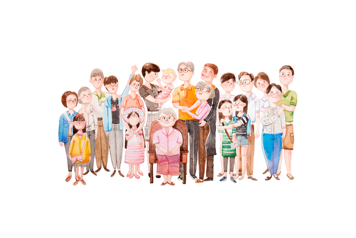 Три поколения семьи рисунок