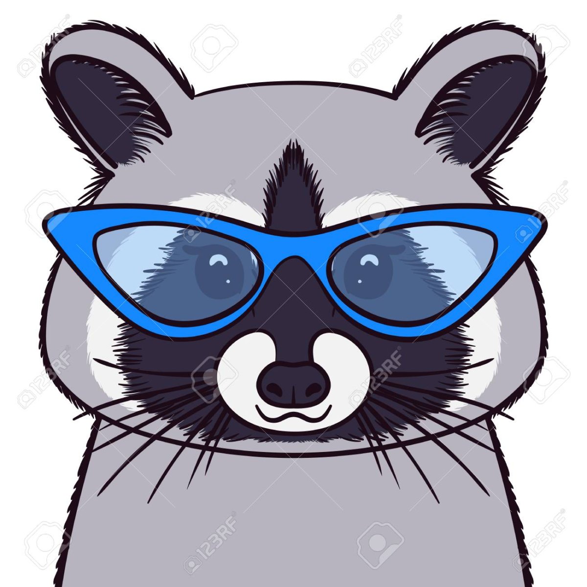 Енот в очках вектор