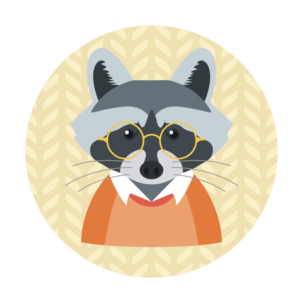 Енот хипстер в очках