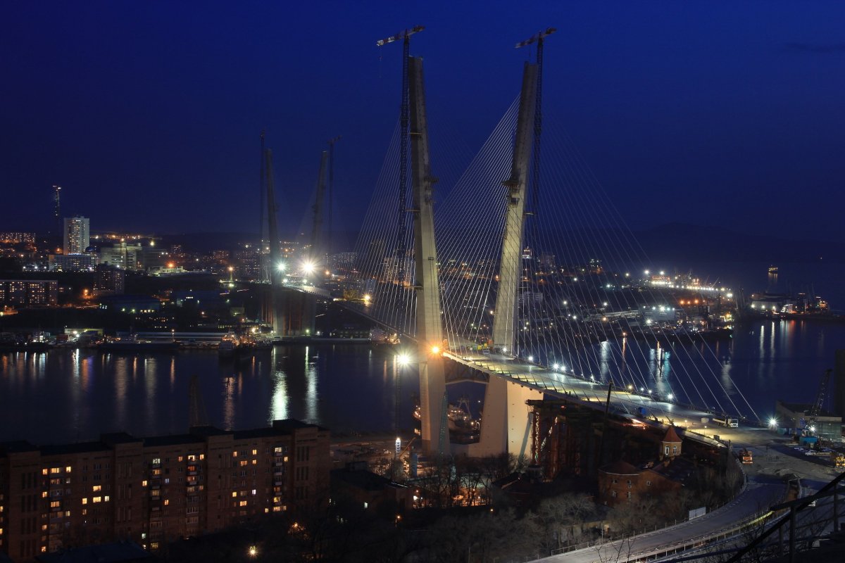 Ночной Владивосток бухта золотой Рог