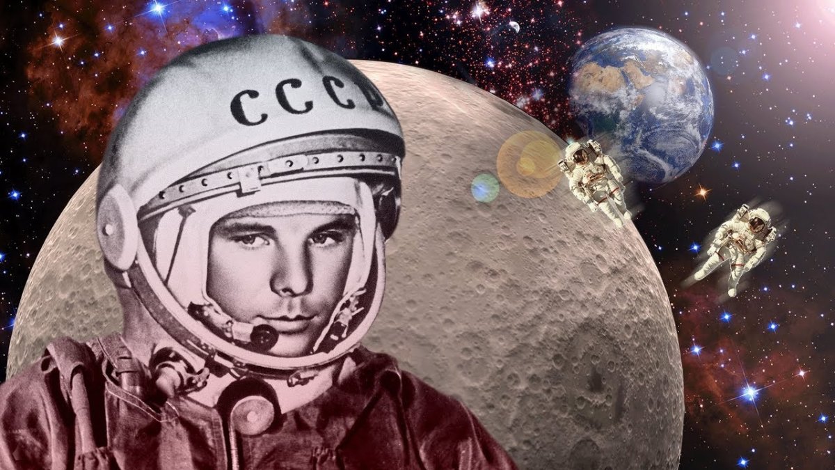 Юрий Гагарин в космосе