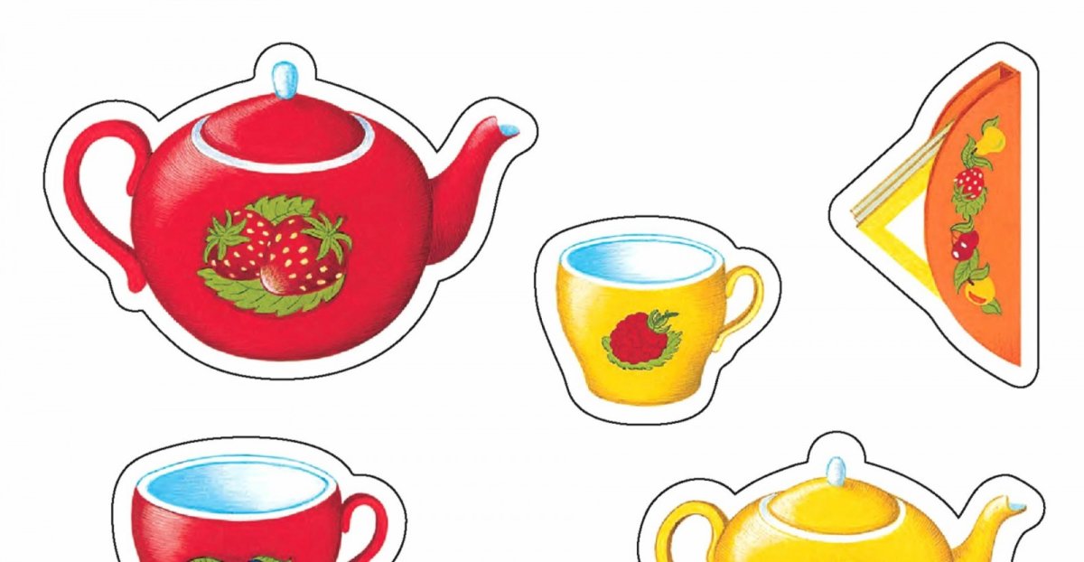 Разрезные картинки посуда для детей 4-5 лет