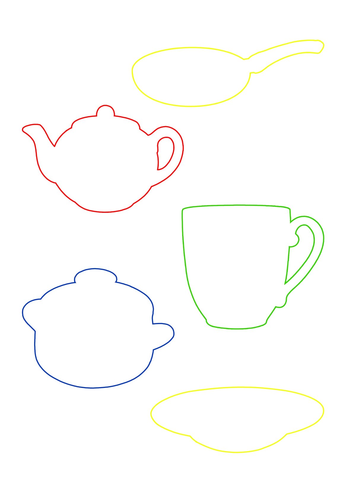 Раскраска кухонная посуда