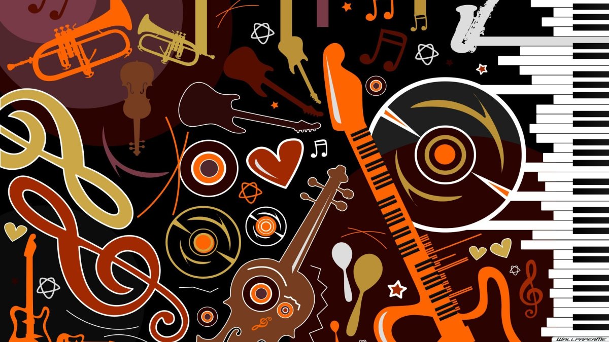 Музыкальные инструменты коллаж