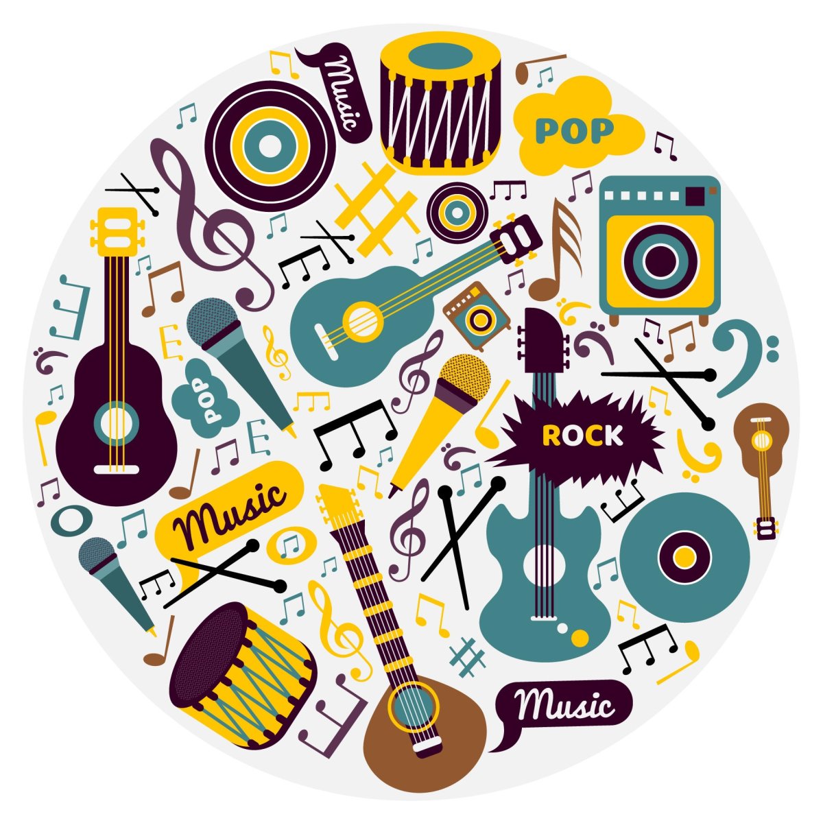 Стикеры музыкальные инструменты