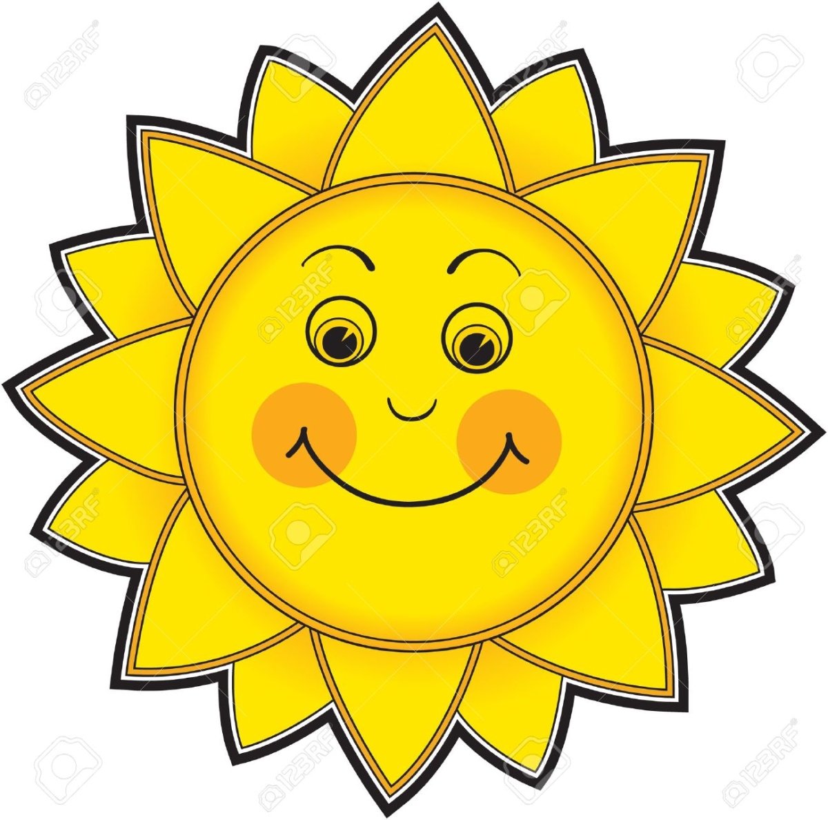 Шаблон солнышка для аппликации