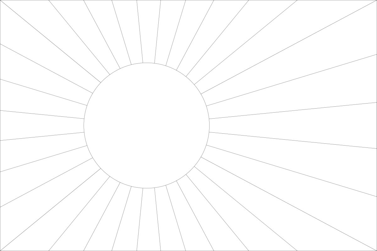 Раскраска солнце с лучами