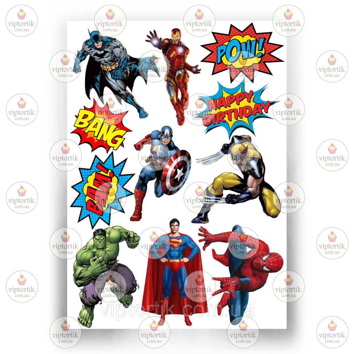 Супергерои вафельная печать