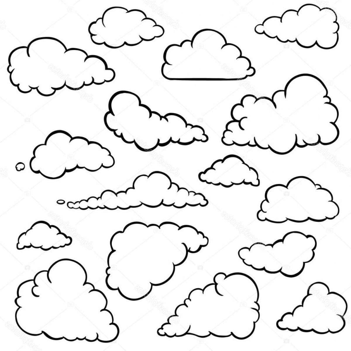 Облако раскраска