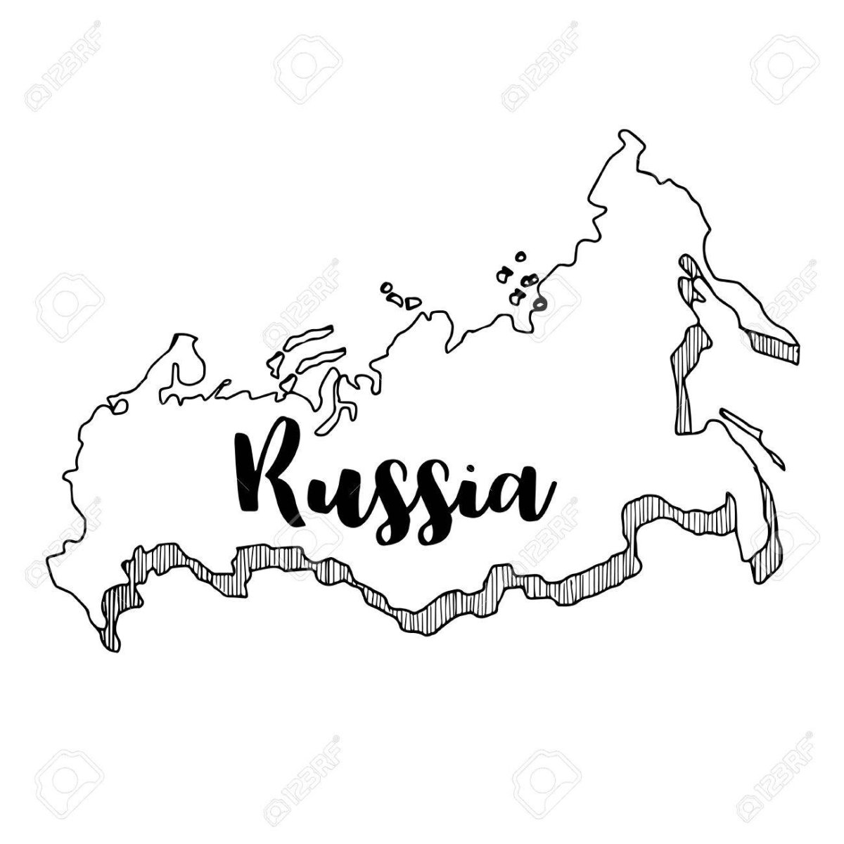 Контурный рисунок России