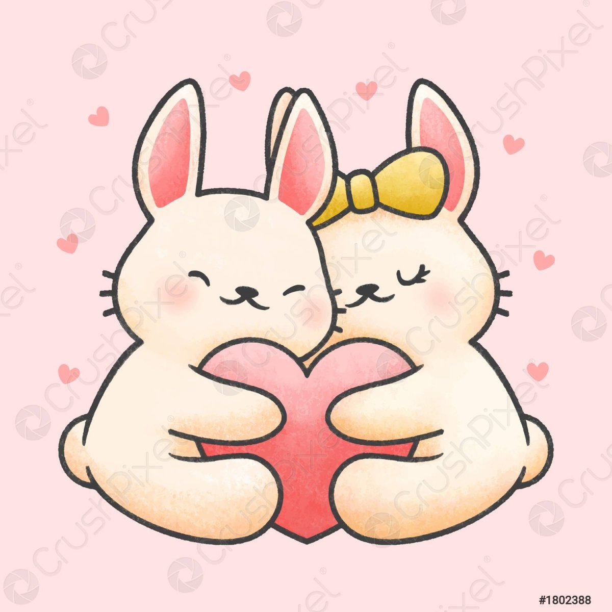 Заяц обнимает сердце