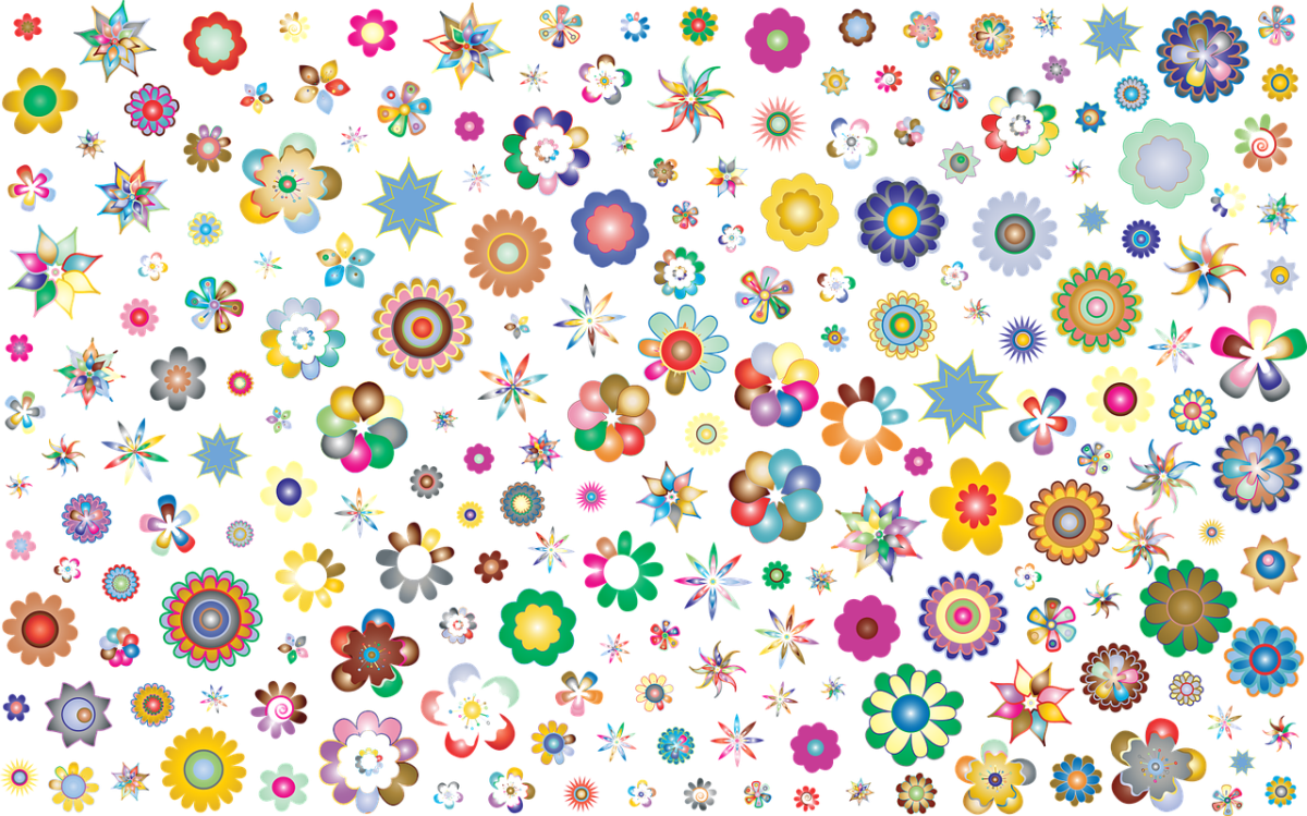 Мелкие разноцветные цветочки