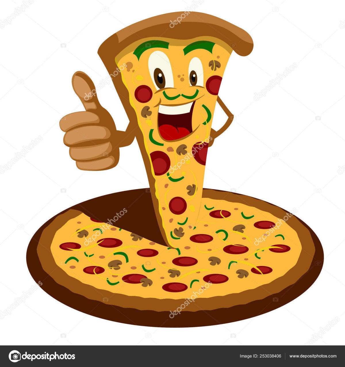 Пицца в мультяшном стиле