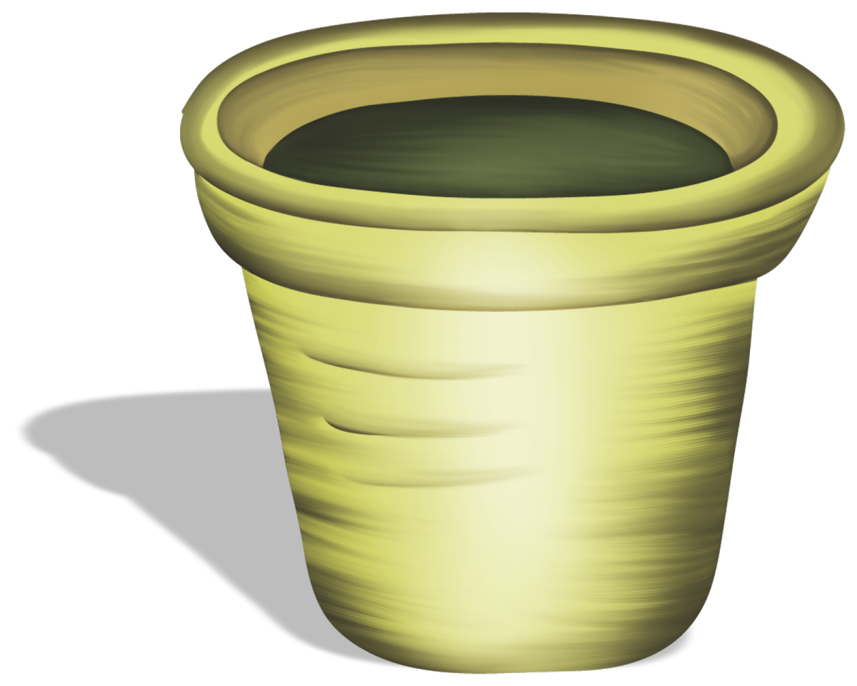 Цветочный горшок с землей